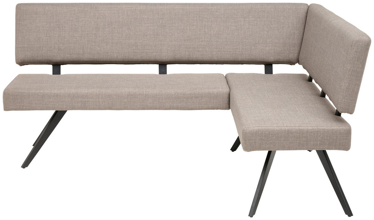 ECKBANK 190/150 cm Webstoff Hellgrau   - Hellgrau/Schwarz, KONVENTIONELL, Textil/Metall (190/150cm) - MID.YOU