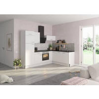 ECKKÜCHE 270/200 cm  in Weiß  - Edelstahlfarben/Anthrazit, Basics, Holzwerkstoff/Metall (270/200cm) - Optifit