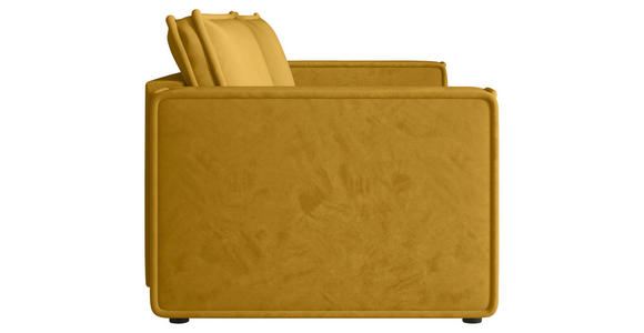 SOFA Webstoff Senfgelb  - Senfgelb/Schwarz, MODERN, Kunststoff/Textil (250/70/104cm) - Xora