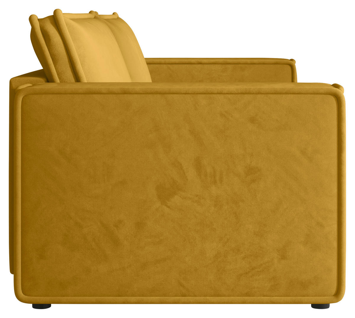 SOFA Webstoff Senfgelb  - Senfgelb/Schwarz, MODERN, Kunststoff/Textil (250/70/104cm) - Xora