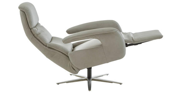 RELAXSESSEL in Leder Greige  - Edelstahlfarben/Greige, Design, Leder/Metall (76/119/86cm) - Dieter Knoll