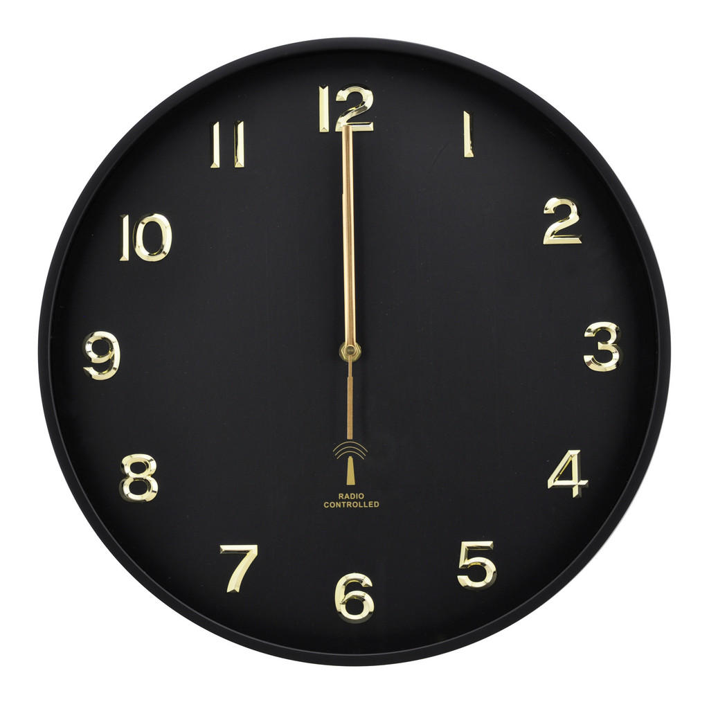 Ambia Home RÁDIOM RIADENÉ HODINY čierna 40 cm