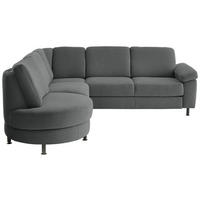 ECKSOFA Flachgewebe Anthrazit  - Anthrazit/Schwarz, Konventionell, Textil/Metall (252/248cm) - Beldomo Comfort