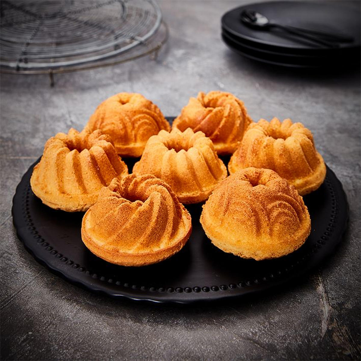 MINI-GUGELHUPFBLECH  - Goldfarben, Design, Metall (39,5/4,2/28,5cm) - Birkmann