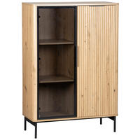 HIGHBOARD  in 89/128/40 cm  - Schwarz/Eiche Artisan, Design, Glas/Holzwerkstoff (89/128/40cm) - MID.YOU