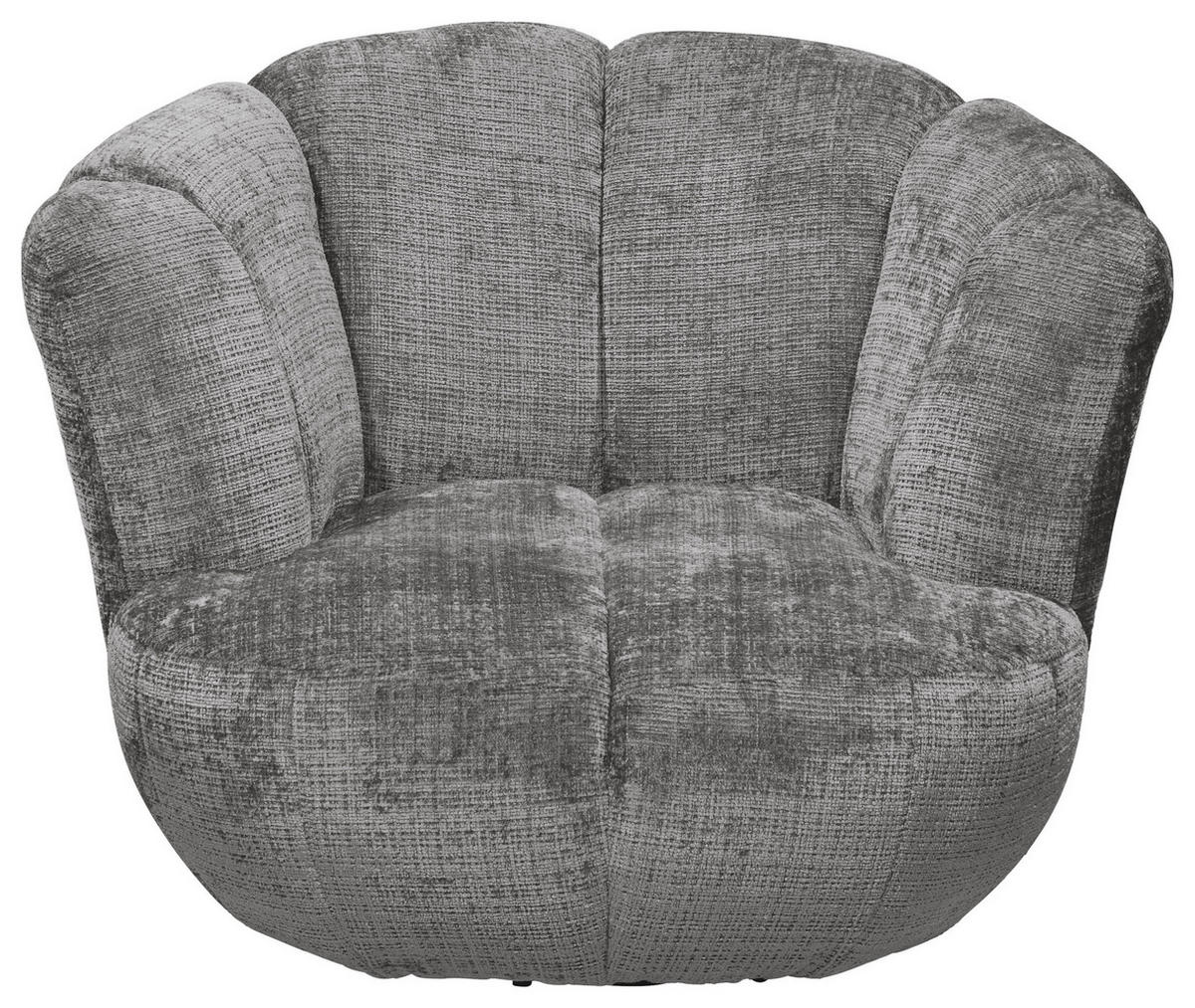 SESSEL in Chenille Grau  - Schwarz/Grau, MODERN, Textil/Metall (101/69/107cm) - Livetastic