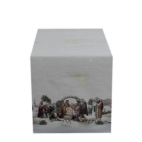 ÚZKY OBRUS, 35/100 cm, perleťová - perleťová, Basics, textil (35/100cm) - X-Mas