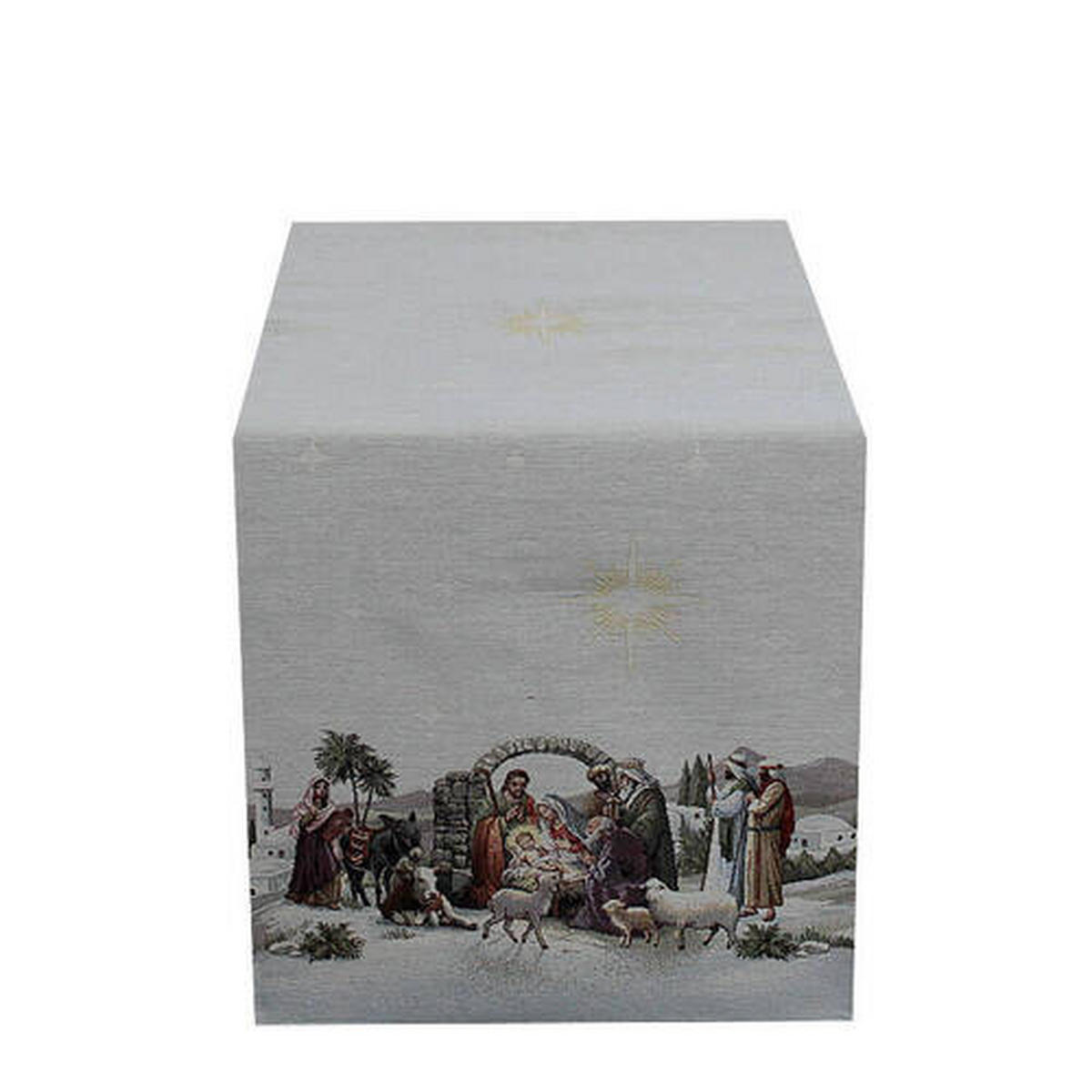 ÚZKY OBRUS, 35/100 cm, perleťová - perleťová, Basics, textil (35/100cm) - X-Mas