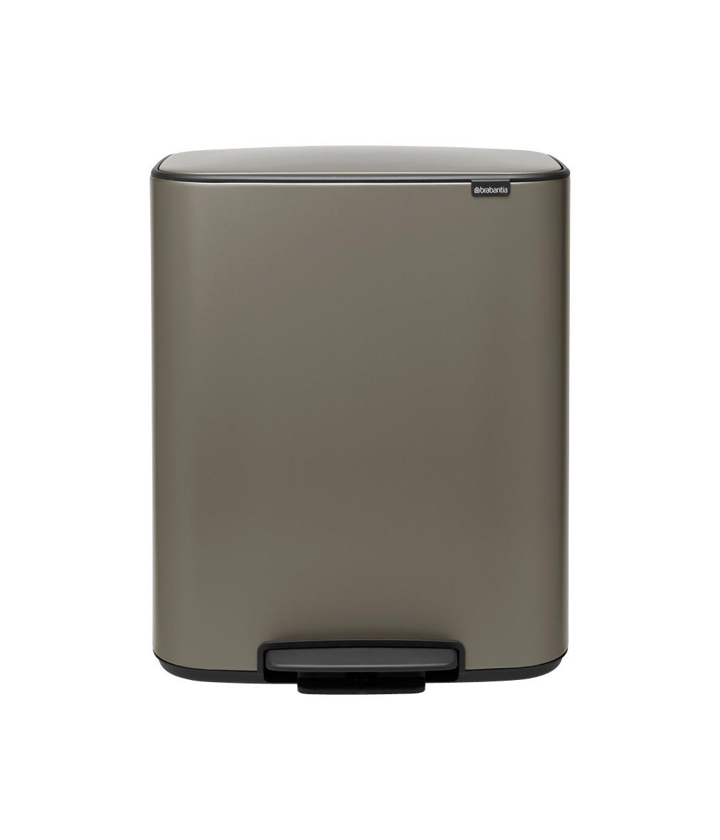ABFALLEIMER BO TRETEIMER 2 X 30 L  - Schwarz/Grau, Basics, Kunststoff/Metall (54.1/65.2/36.3cm) - Brabantia