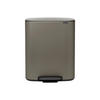 ABFALLEIMER BO TRETEIMER 2 X 30 L  - Schwarz/Grau, Basics, Kunststoff/Metall (54.1/65.2/36.3cm) - Brabantia