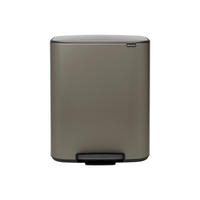ABFALLEIMER BO TRETEIMER 2 X 30 L  - Schwarz/Grau, Basics, Kunststoff/Metall (54.1/65.2/36.3cm) - Brabantia