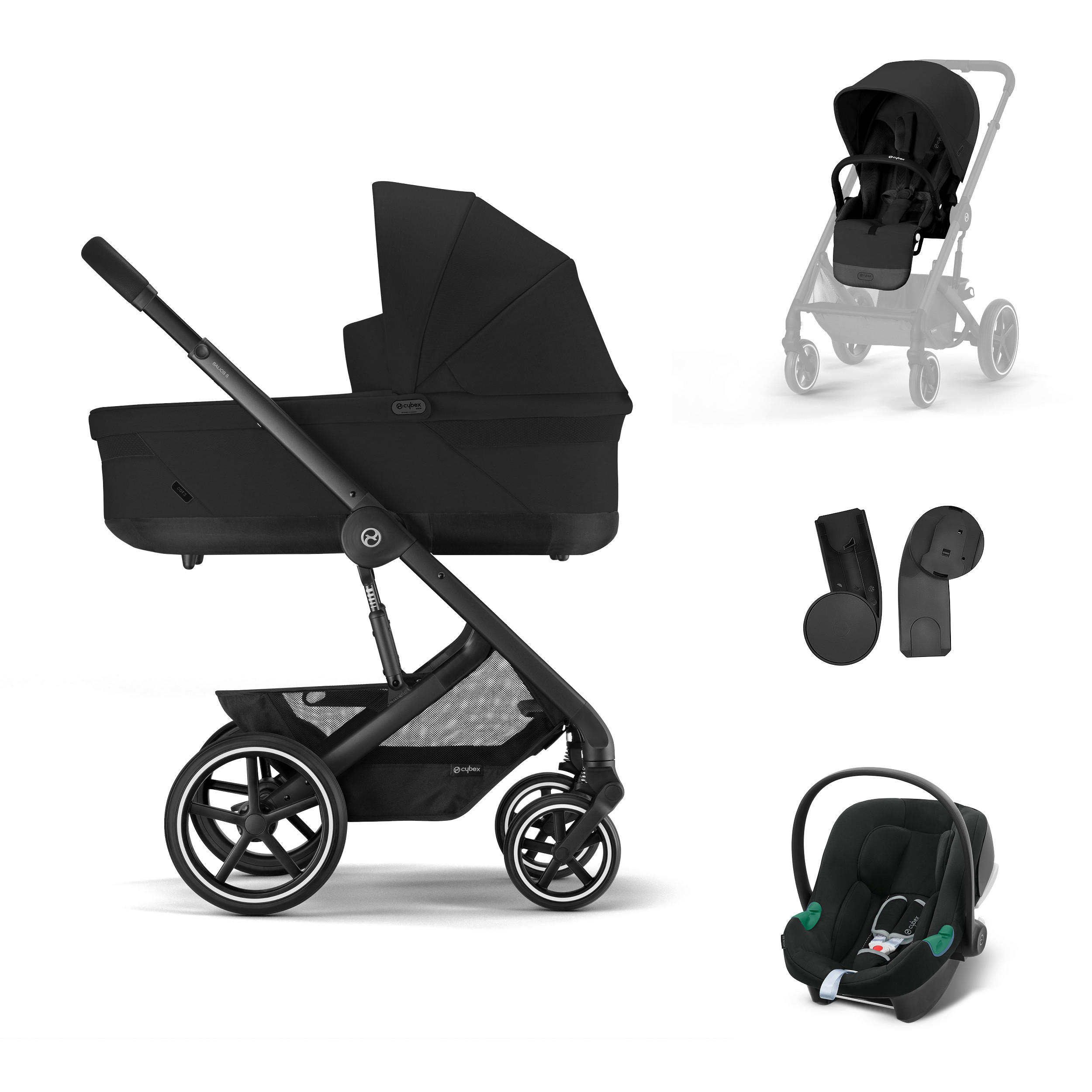 KINDERWAGENSET  Balios S Lux 3-in-1  Moon Black  - Basics (81/60/100cm) - cybex GOLD
