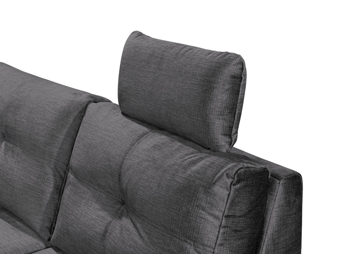 WOHNLANDSCHAFT Grau Mikrovelours  - Schwarz/Grau, KONVENTIONELL, Kunststoff/Textil (217/334/127cm) - Carryhome