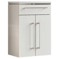 MIDISCHRANK 60/84/33 cm  - Weiss/Silberfarben, Basics, Glas/Holzwerkstoff (60/84/33cm) - Novel