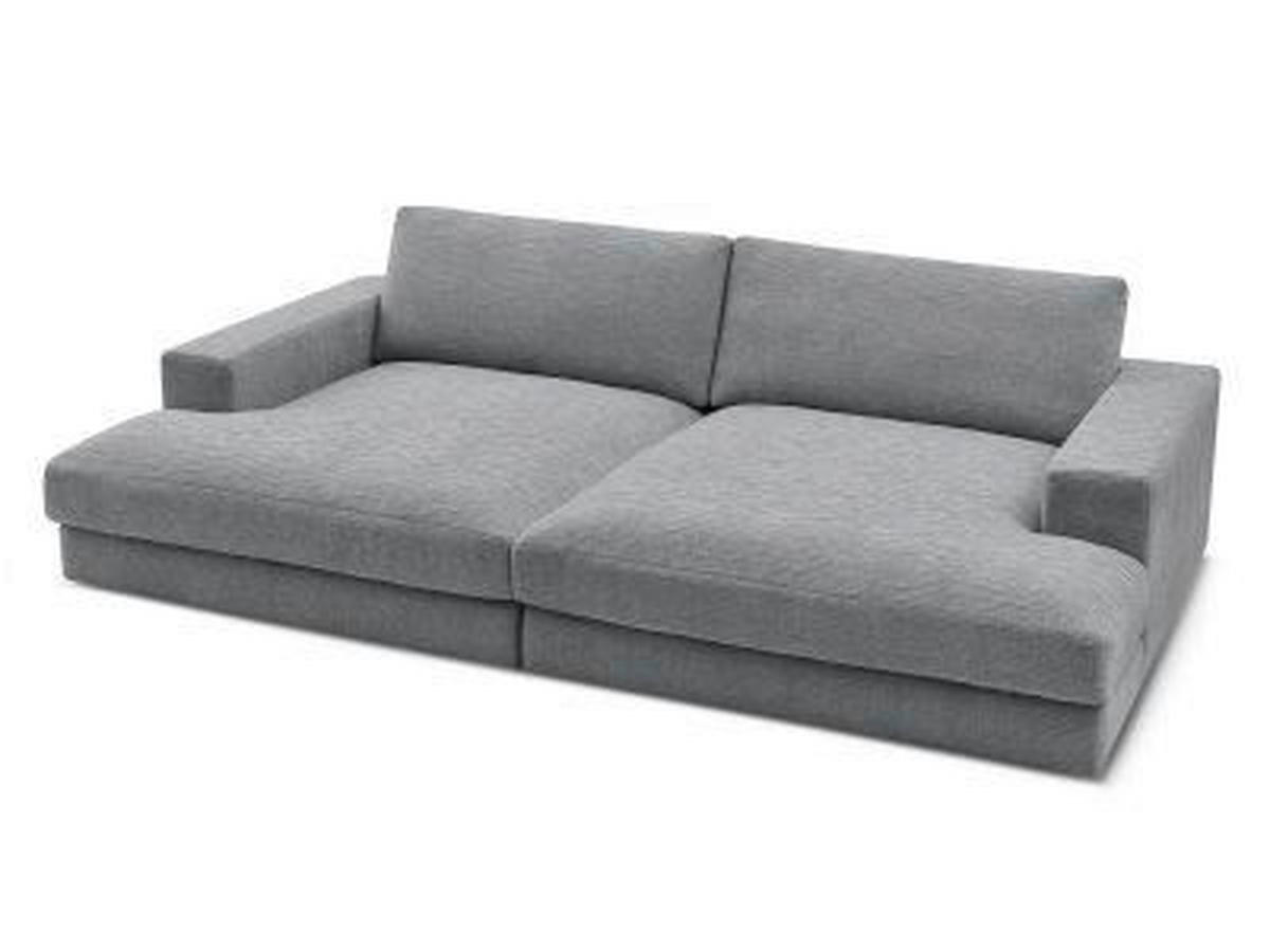 BIGSOFA LEONARD Struktur Dunkelgrau  - Dunkelgrau/Schwarz, MODERN, Kunststoff/Textil (274/77/159cm)