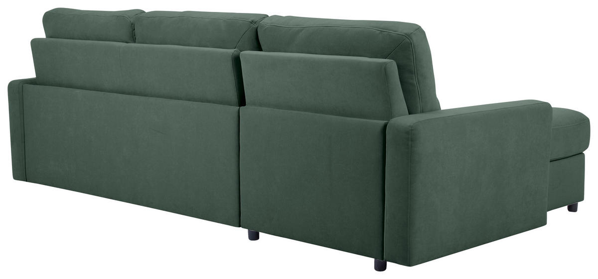 ECKSOFA Dunkelgrün Webstoff  - Dunkelgrün/Schwarz, KONVENTIONELL, Kunststoff/Textil (160/270cm) - Carryhome
