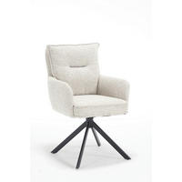 DREHSTUHL Struktur Beige  - Beige/Schwarz, MODERN, Textil/Metall (60/93/67cm) - Livetastic