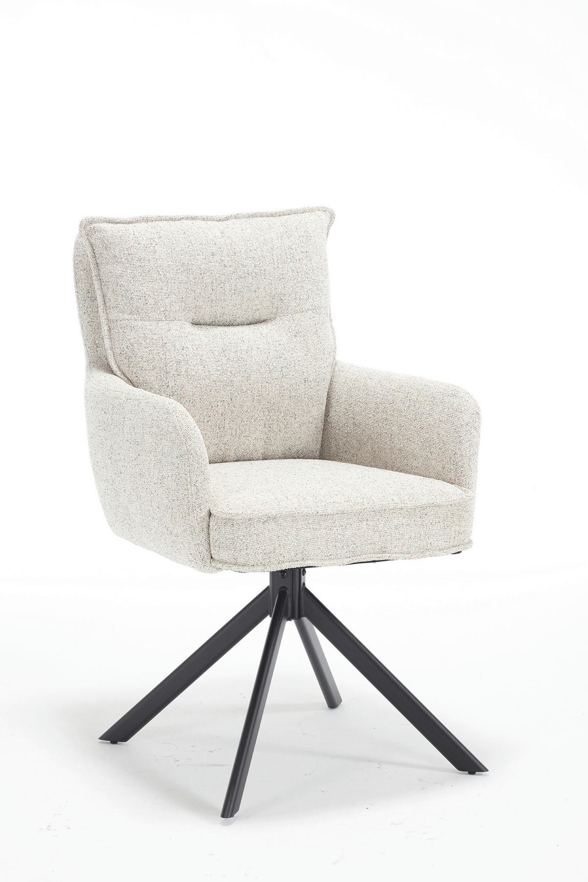 DREHSTUHL Struktur Beige  - Beige/Schwarz, MODERN, Textil/Metall (60/93/67cm) - Livetastic