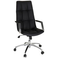 DREHSTUHL Schwarz  - Silberfarben/Schwarz, MODERN, Leder/Kunststoff (58/115/74cm) - MID.YOU