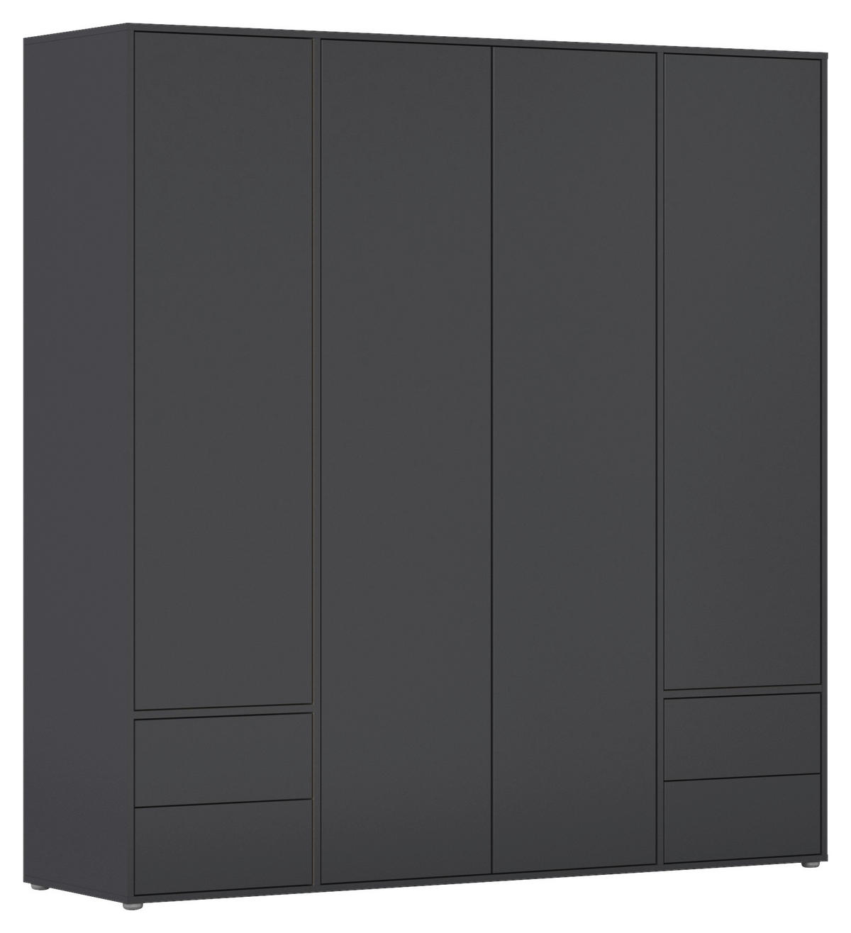 DREHTÜRENSCHRANK 187/194/53 cm,  in Grau, 4-türig  - Grau, MODERN, Holzwerkstoff (187/194/53cm) - Rauch Möbel