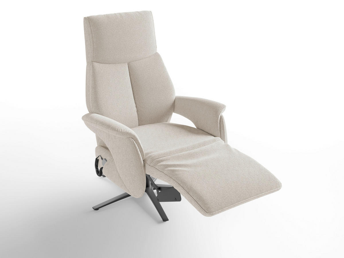RELAXSESSEL Textil Creme  - Creme/Schwarz, Basics, Textil/Metall (75/110/85cm) - Sit & More