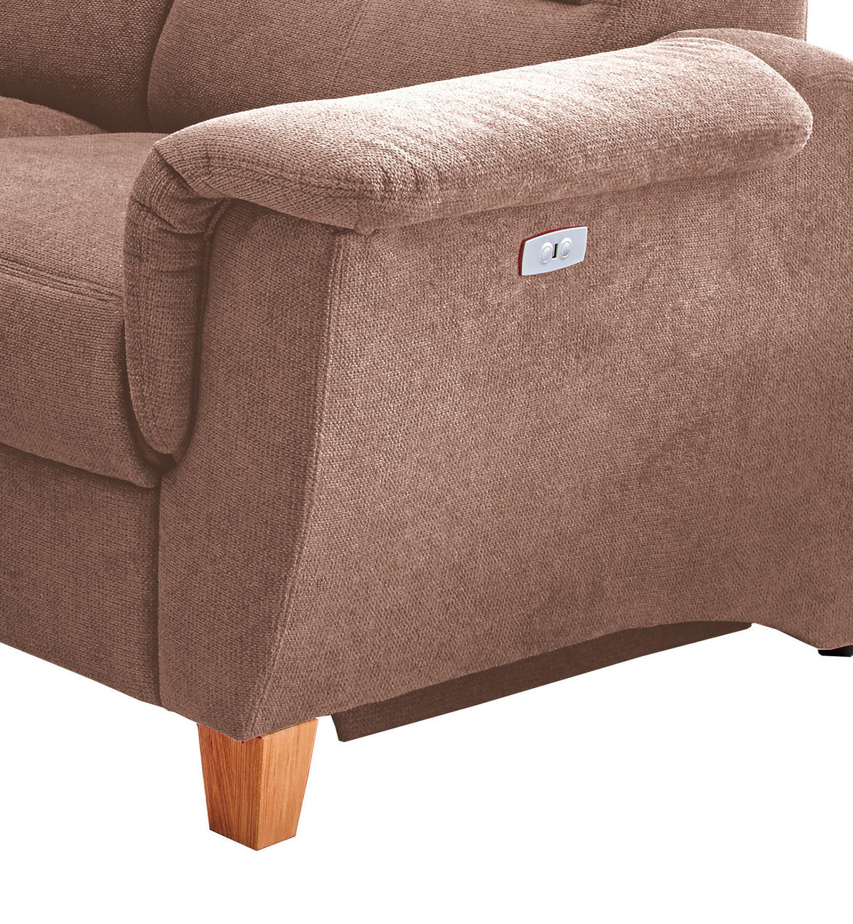 ECKSOFA Hellbraun Struktur  - Wildeiche/Hellbraun, KONVENTIONELL, Holz/Textil (238/241cm) - Livetastic
