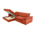 ECKSOFA in Mikrofaser Orange 180/265 cm - Chromfarben/Orange, Design, Textil/Metall (180/265cm) - Carryhome