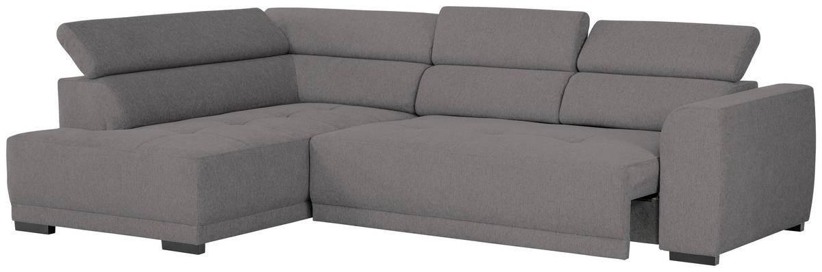 ECKSOFA in Struktur Anthrazit  - Anthrazit/Schwarz, Design, Kunststoff/Textil (205/284cm) - MID.YOU