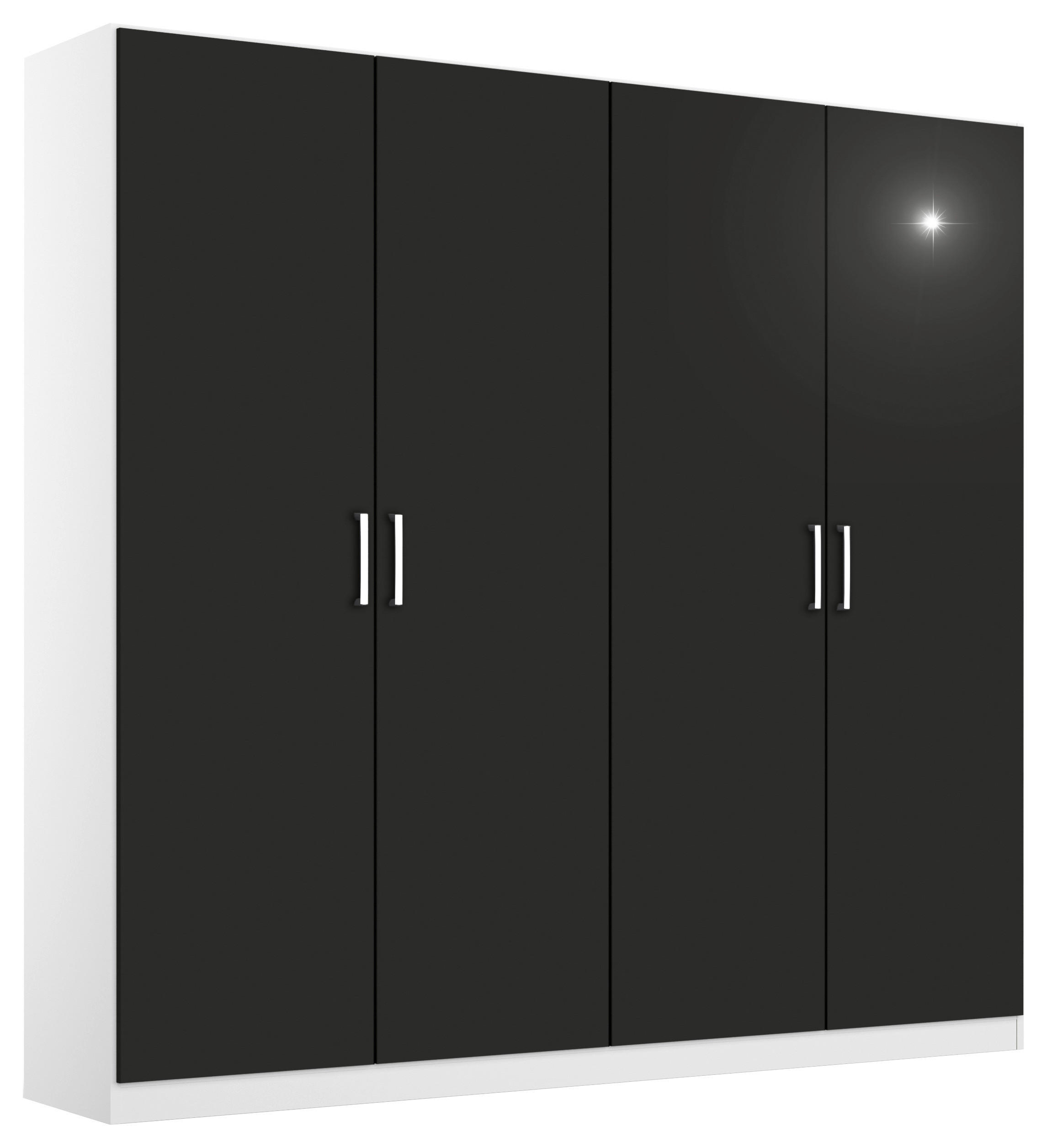 DREHTÜRENSCHRANK 181/210/54 cm 4-türig Weiß, Grau  - Chromfarben/Weiß, MODERN, Holzwerkstoff/Kunststoff (181/210/54cm) - Rauch Möbel