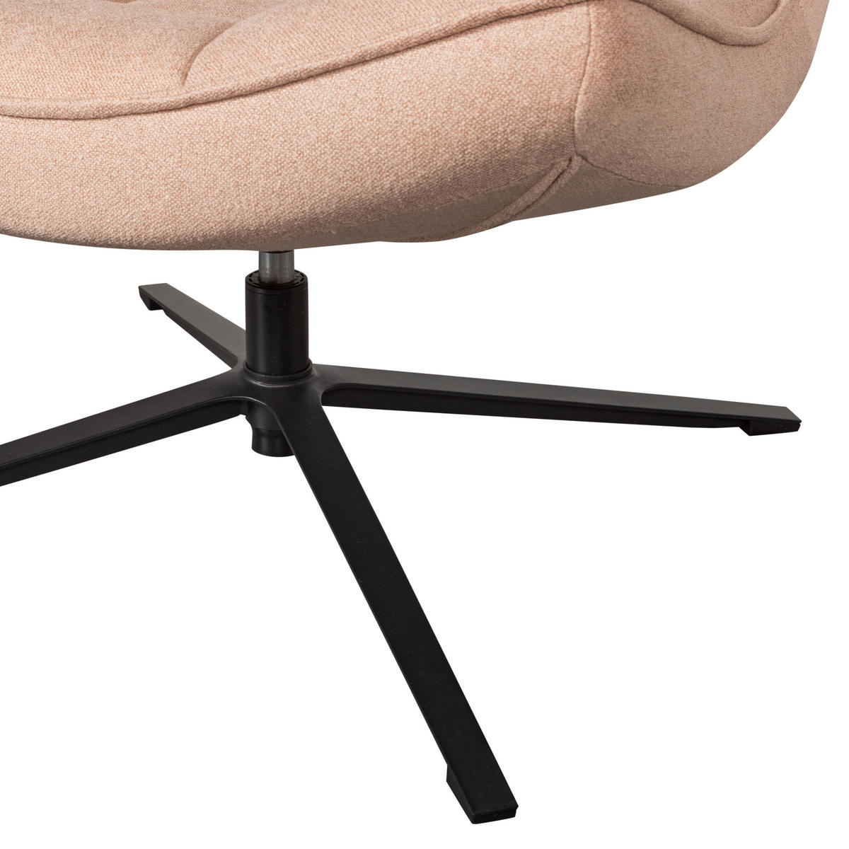 SESSEL in Webstoff Naturfarben  - Schwarz/Naturfarben, Design, Textil/Metall (74/84/86cm) - Livetastic