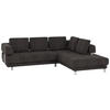ECKSOFA in Chenille Braun  277/235 cm  - Braun, Design, Textil/Metall (277/235cm)