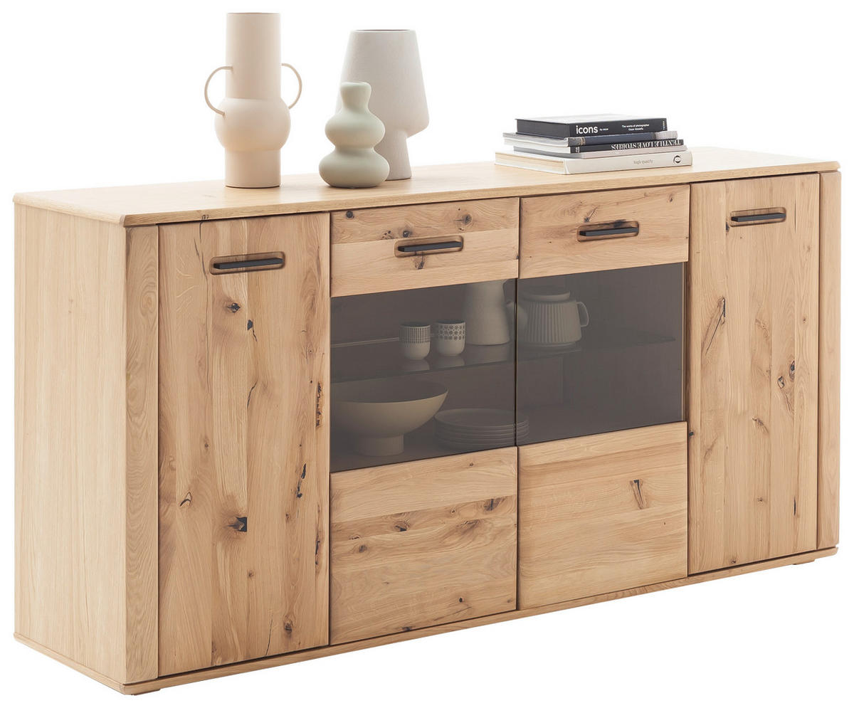 SIDEBOARD Eichefarben  179/90/44 cm  - Eichefarben/Anthrazit, Konventionell, Glas/Holz (179/90/44cm) - Cantus