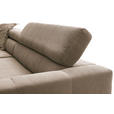 ECKSOFA in Cord Taupe  - Taupe/Schwarz, KONVENTIONELL, Textil/Metall (219/311cm) - Hom`in