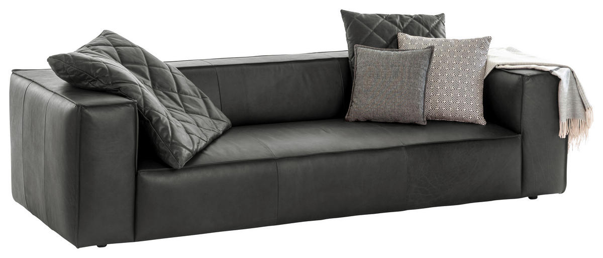 3-SITZER-SOFA Echtleder Anthrazit  - Anthrazit/Schwarz, Modern, Leder/Kunststoff (260/66/104cm) - W.Schillig