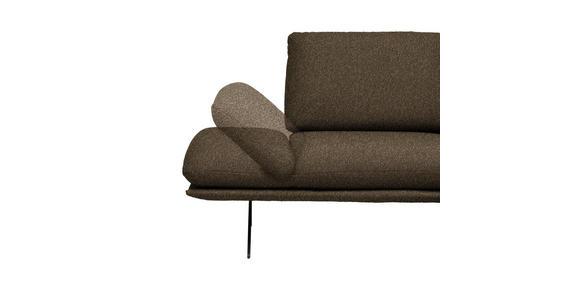 ECKSOFA  in Flachgewebe Dunkelbraun Rücken echt, Armteilverstellung, Relaxfunktion  234/155 cm  - Dunkelbraun/Schwarz, Design, Textil/Metall (234/155cm) - Dieter Knoll