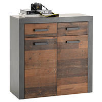 KOMMODE  in 90/92/38 cm  - Anthrazit/Braun, Trend, Holzwerkstoff/Kunststoff (90/92/38cm)