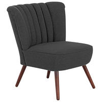 SESSEL Flachgewebe, Leinenoptik Schwarz    - Nussbaumfarben/Schwarz, Design, Holz/Textil (70/80/66cm) - Max Winzer