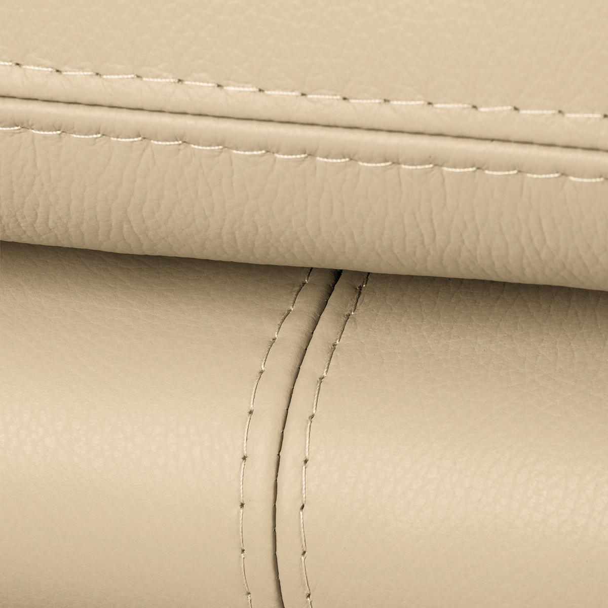 3-SITZER-SOFA Echtleder Beige  - Beige/Silberfarben, Design, Leder/Metall (214/90/88cm) - Livetastic