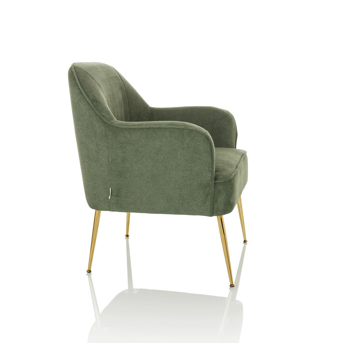 LOUNGEFÅTÖLJ  - grön, Modern, metall/textil (70/82/66cm) - MID.YOU