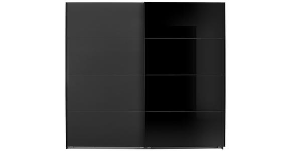 SCHWEBETÜRENSCHRANK in Graphitfarben, Schwarz - Graphitfarben/Schwarz, Design, Glas/Holzwerkstoff (225/210/65cm) - Carryhome