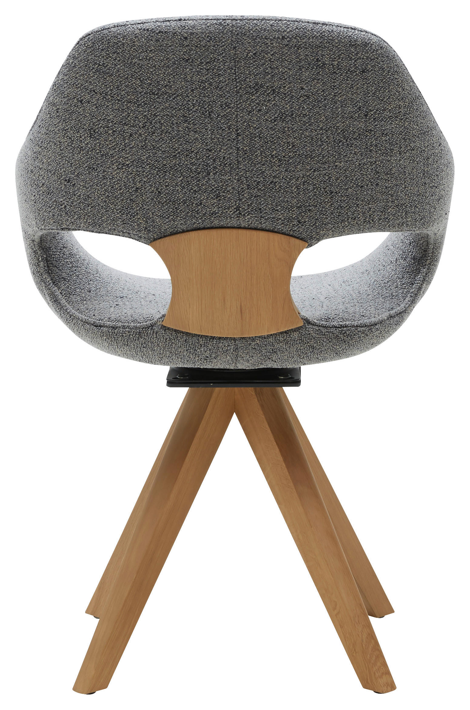 Thumbnail - Valnatura Armlehnstuhl, Grau, Eiche, Holz, Textil, Kerneiche, vollmassiv, konisch, eckig, 60x91x60 cm, Goldenes M, Stoff...