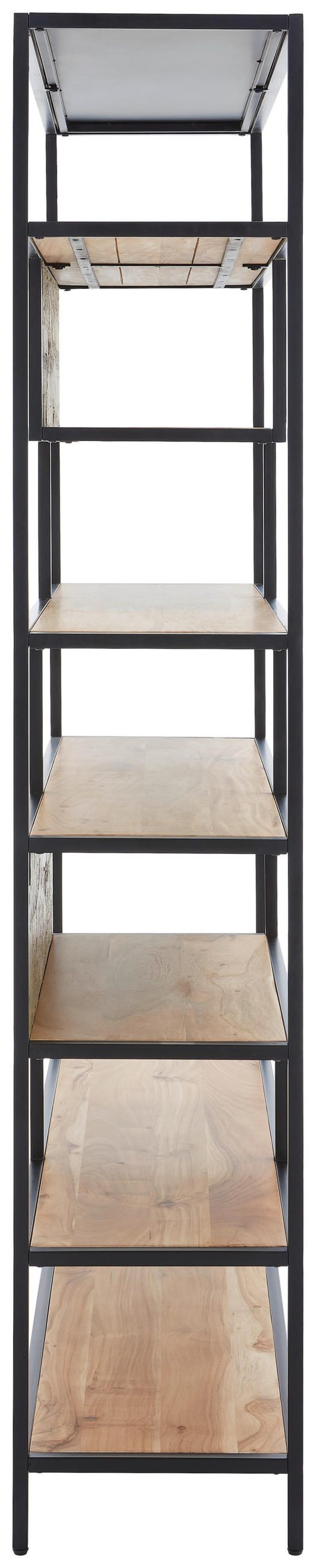 REGAL zelena, crna, boje bagrema  drvo, metal  - bijela/boje bagrema, Design, drvo/metal (120/201/38cm) - Livetastic