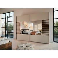 GARDEROB MED SKJUTDÖRRAR 271/210/62 cm 2-dörrar - mörk ek/champagne, Modern, metall/trämaterial (271/210/62cm) - Rauch Möbel