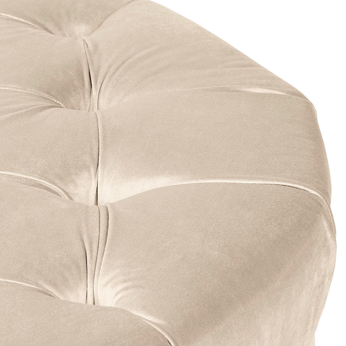 HOCKER Textil Creme  - Creme/Braun, Design, Holz/Textil (80/45/80cm) - Livetastic