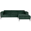 ECKSOFA Grün Cord  - Schwarz/Grün, Design, Textil/Metall (262/183cm) - MID.YOU