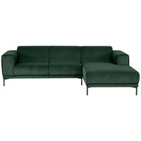 ECKSOFA Grün Cord  - Schwarz/Grün, Design, Textil/Metall (262/183cm) - MID.YOU