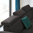 ECKSOFA in Echtleder Dunkelbraun  - Dunkelbraun/Schwarz, Design, Leder/Metall (285/239cm) - Cantus