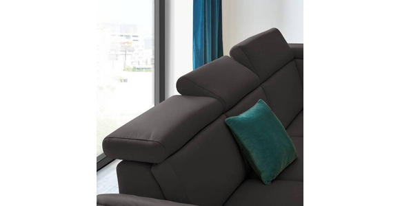 ECKSOFA in Echtleder Dunkelbraun  - Dunkelbraun/Schwarz, Design, Leder/Metall (285/239cm) - Cantus