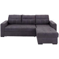 ECKSOFA Mikrofaser Dunkelgrau  - Weiss/Dunkelgrau, Design, Kunststoff/Textil (240/160cm) - Livetastic