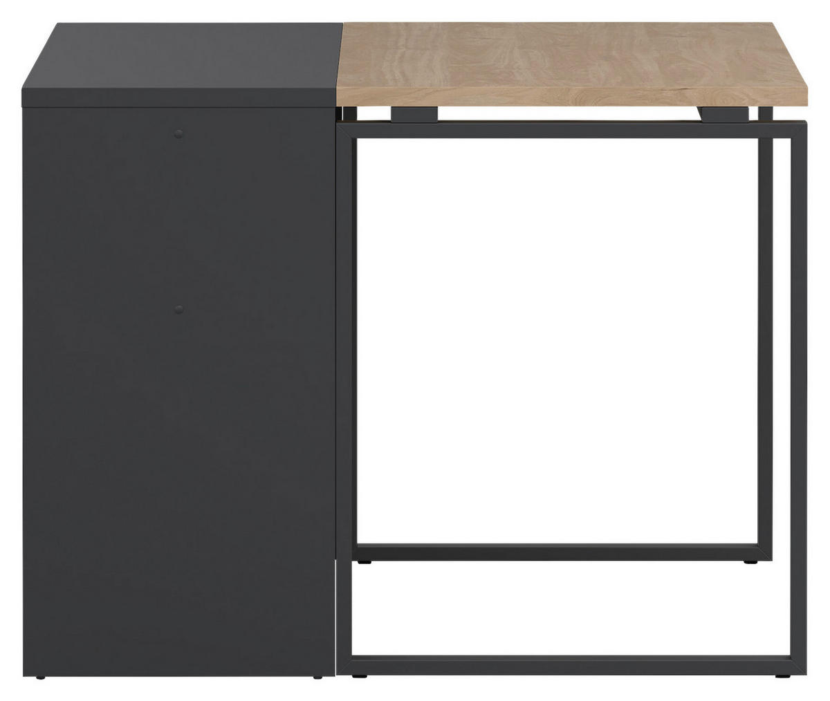 SCHREIBTISCHKOMBINATION Grau, Eichefarben  - Eichefarben/Grau, MODERN, Holzwerkstoff (160/100/75,6cm) - MID.YOU